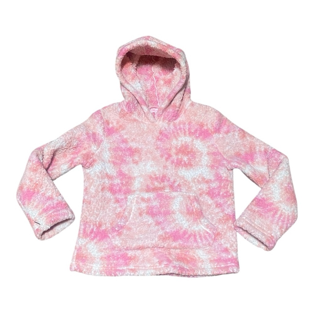 Kids Cozy Pink Tie-Dye Hoodie